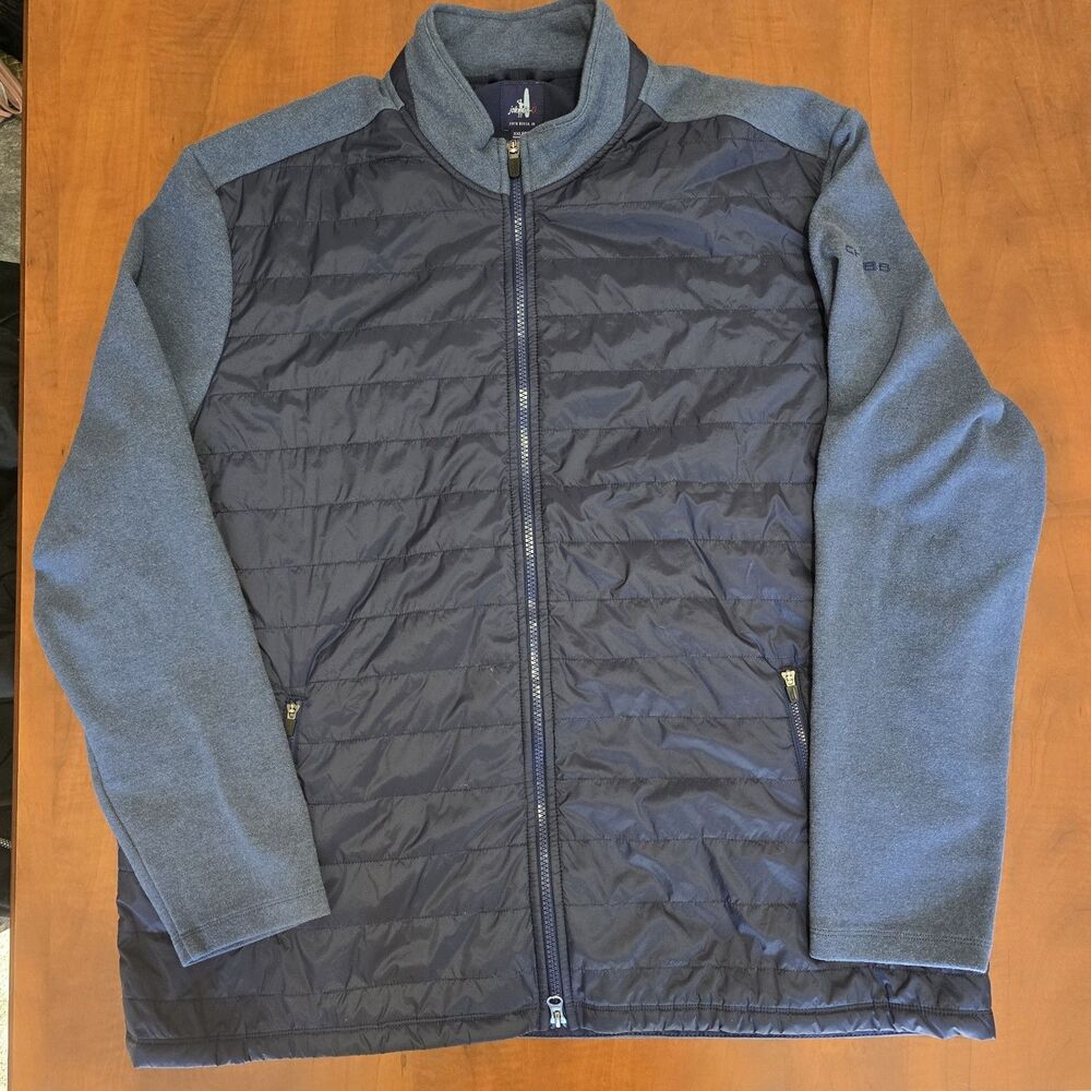 Johnnie-O Mens Two Way Full Zip Long Sleeve Quilted Puffer Jacket Xxl